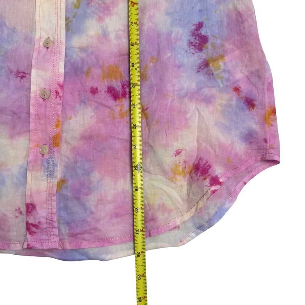 Anthropologie Pilcro Pastel Tie Dye Button Down Shirt Womens S 100% Cotton Boho - Picture 7 of 13